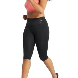 Gymshark Cropped Black Logo Leggings Women's Size Small